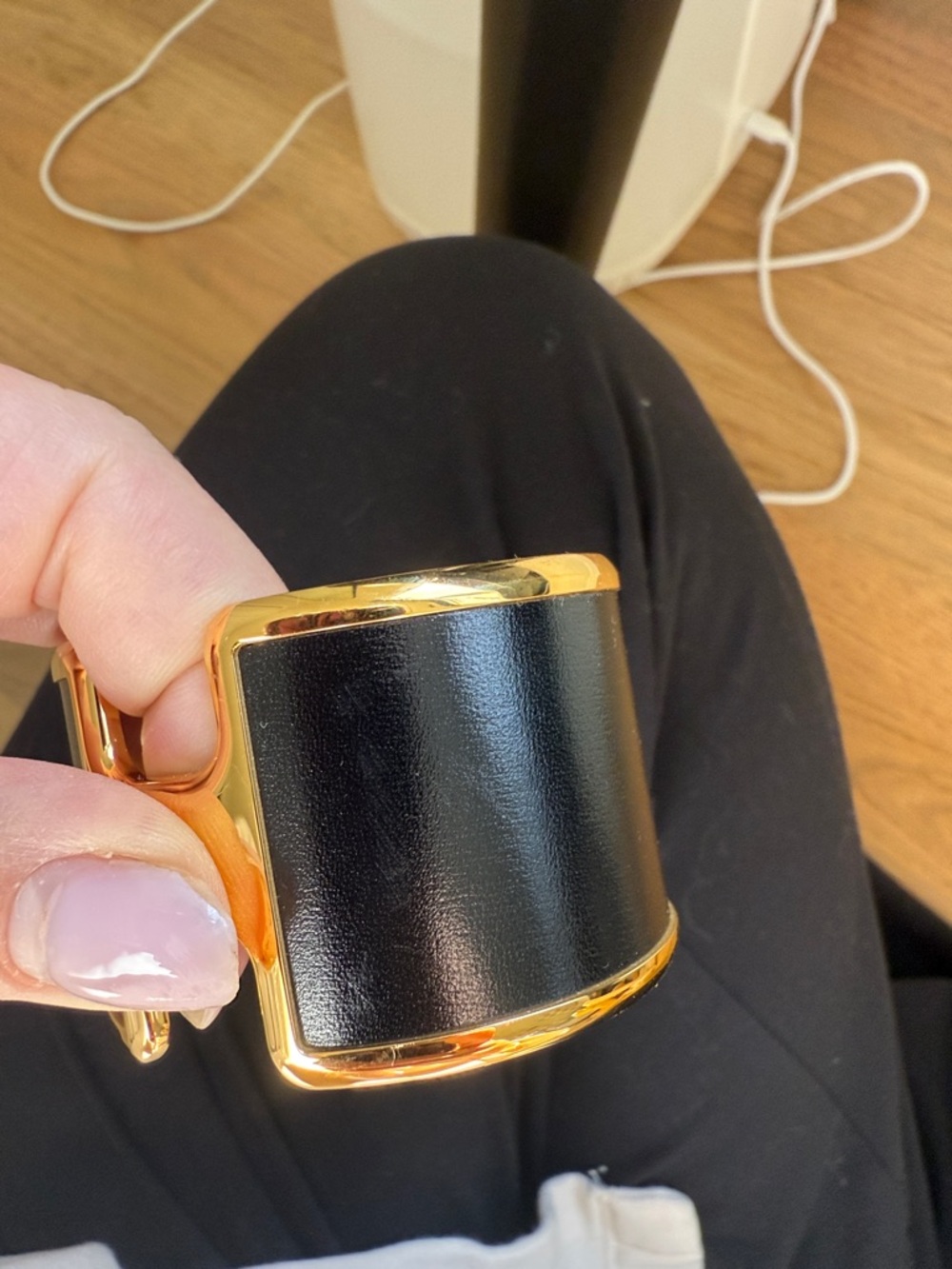 Hermes Black and Gold Olympe cuff bracelet - Picture 2 of 8